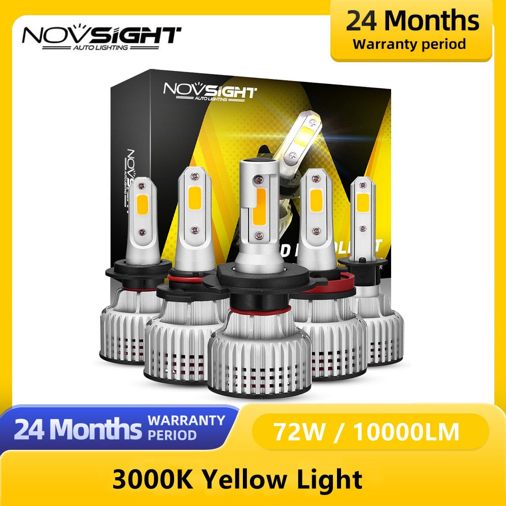 LED Headlight For Car 72W 10000LM 3000K Yellow Light Fog Bulbs