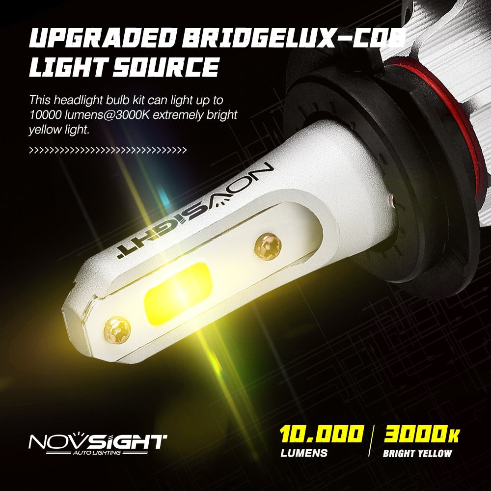 LED Headlight For Car 72W 10000LM 3000K Yellow Light Fog Bulbs