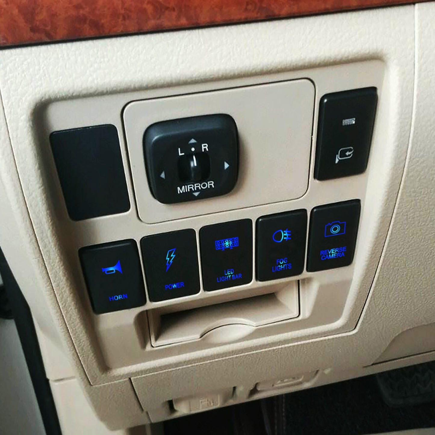 Blue LED Switches For Toyota 2015 Hilux Prado 150 200 ON OFF Button Switch